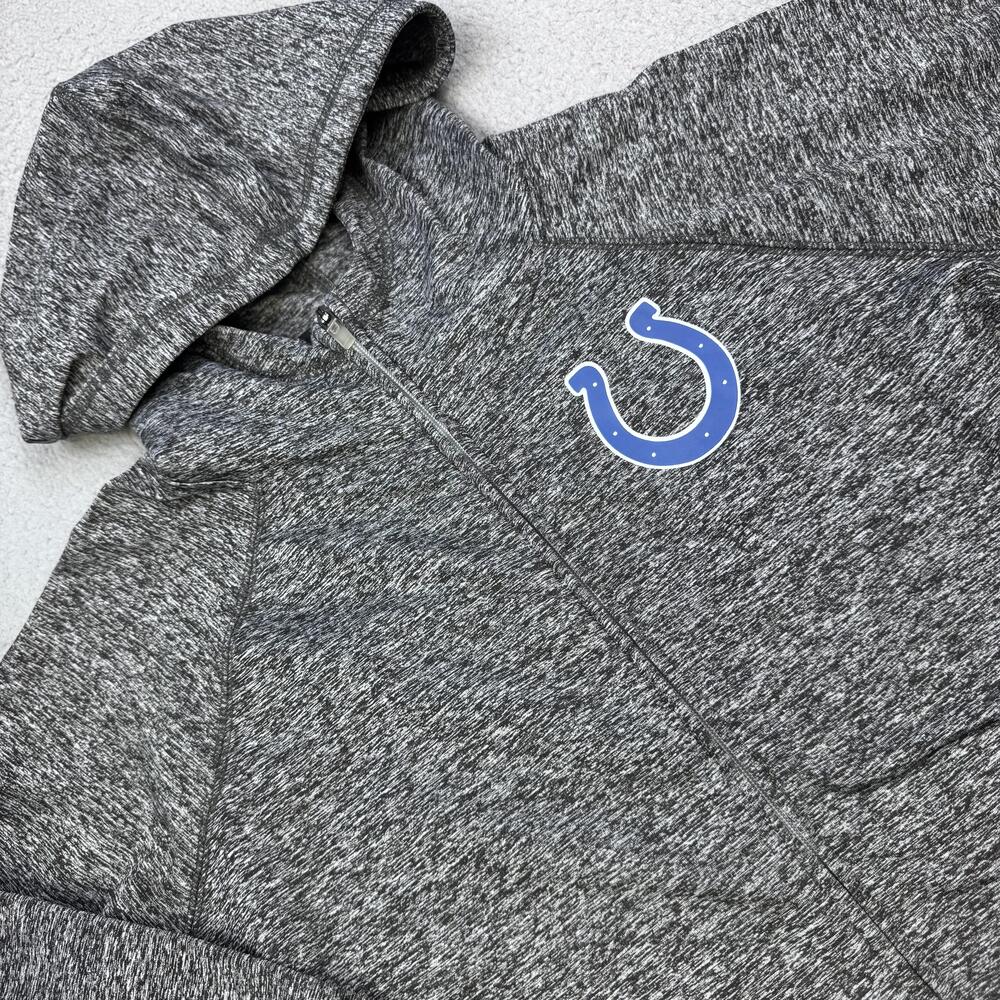 Indianapolis Colts Hoodie Womens Medium Gray NFL Football Full Zip Heather Knit